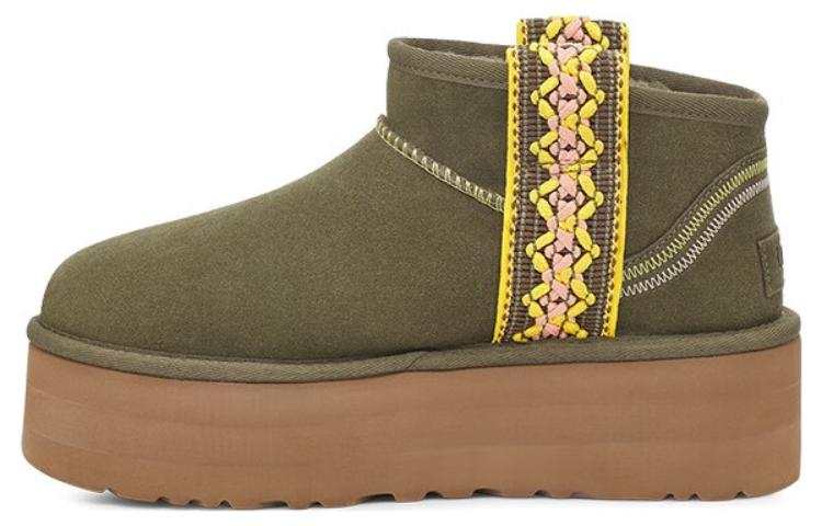 UGG UGG Classic Ultra Mini Braid Platform Boot Burnt Olive Women's