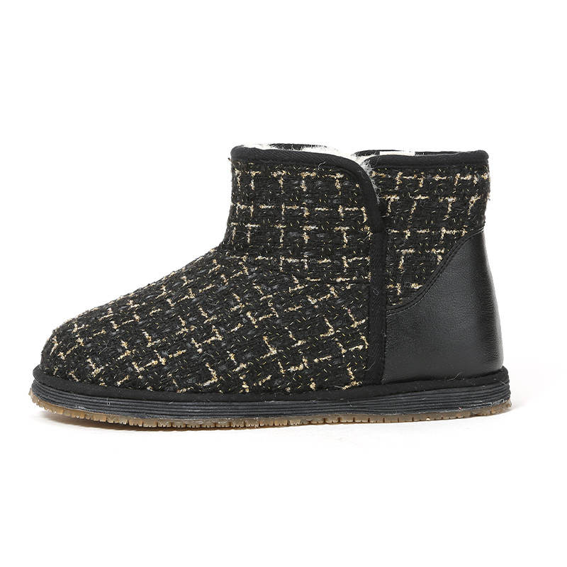 LAOMEIHUA Fabric Snow Boots Women's Black