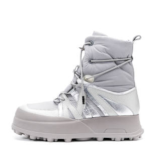 R'AZZURRO Light Feather Snow Boots Women's Distressed Rock Gray