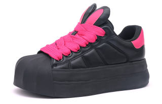 Mr.shang Cushioning Abrasion Resistant Balance Low top Skateboard Shoes Women's Black Red