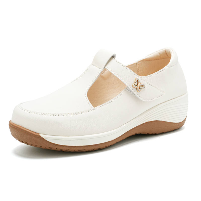 Reivantix Reivanti Microfiber Leather Mary Jane Shoes 5CM Women's Beige