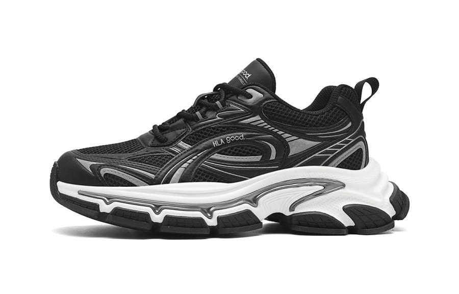 HLA Textile, Synthetic Leather Breathable Height Increasing Low top Chunky Sneakers Men's