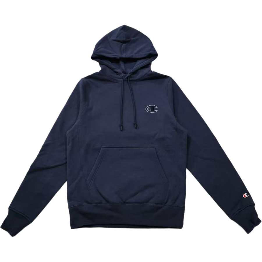 Champion Embroidery Large C Logo Thermal Fleece Lined Sweatshirt Unisex Navy Blue