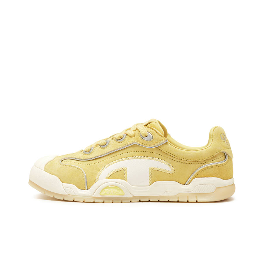 Champion Textile, Synthetic Leather Low top Skateboard Shoes Women's Wheat Yellow/Milk White