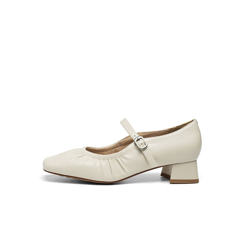 RED DRAGONFLY Synthetic Leather Chunky Heel Mary Jane Shoes Women's
