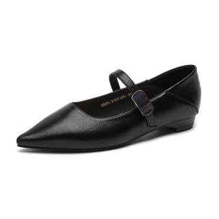 SHOUBA Synthetic Leather Chunky Heel Mary Jane Shoes Women's
