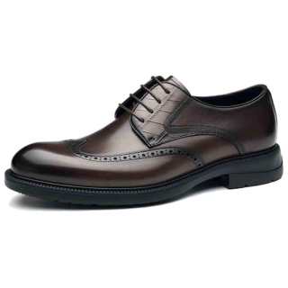 SAINT ANGELO Top Grain Cow Leather Dress Shoes Men's Dark Coffee