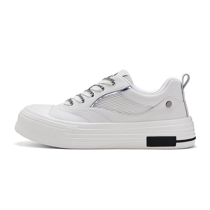 NAVIGARE Slip Resistant Abrasion Resistant Slip Resistant Abrasion Resistant Low top Skateboard Shoes Men's White