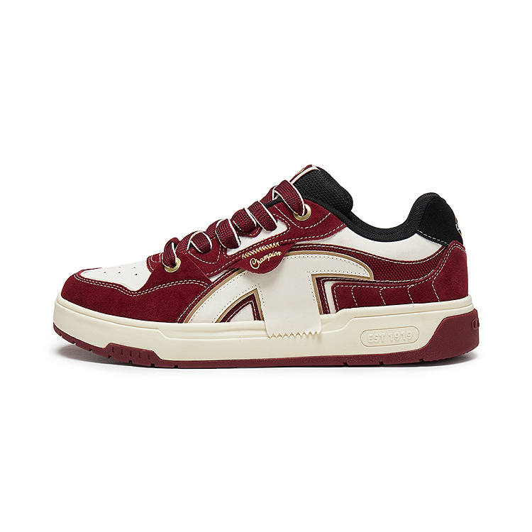 Champion Low top Skateboard Shoes Men's Preppy Red/Milk White