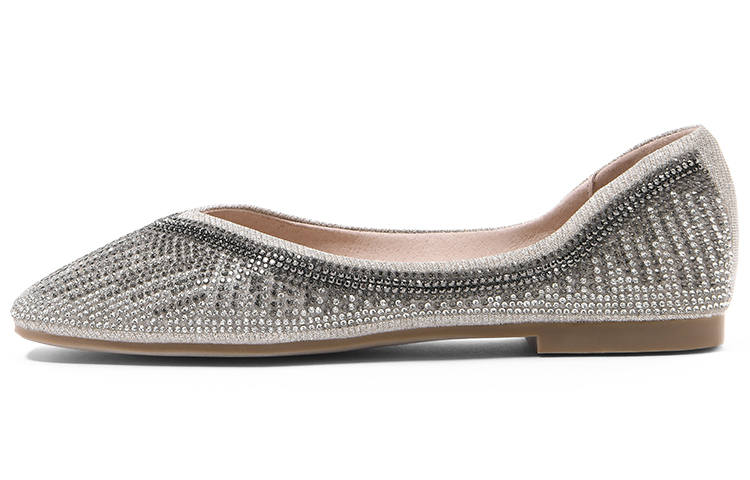 CAMEIDO Shinny Leather Minimalist Fashion Casual Shoes Women's Silver