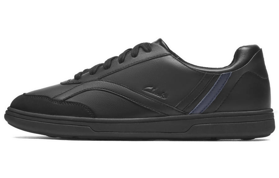 Clarks Cow Leather Low top Skateboard Shoes Men's Black