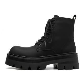 Dounkol Get Cool Microfiber Leather Crew Combat Boots Unisex Black