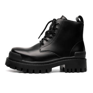 ZONEJOY Synthetic Leather Crew Combat Boots Men's Black