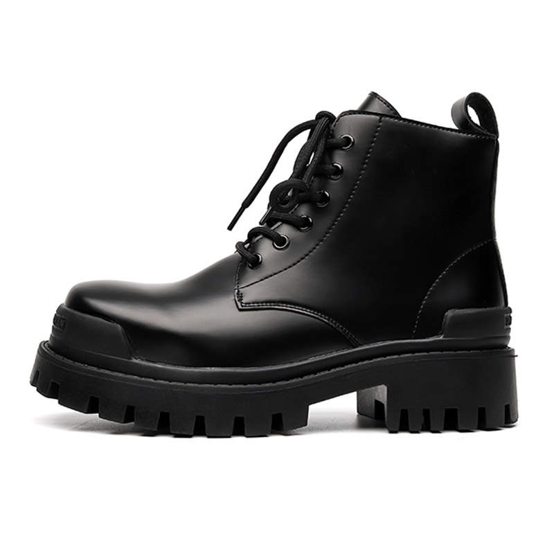 ZONEJOY ZONEJOY Synthetic Leather Crew Combat Boots Men's Black