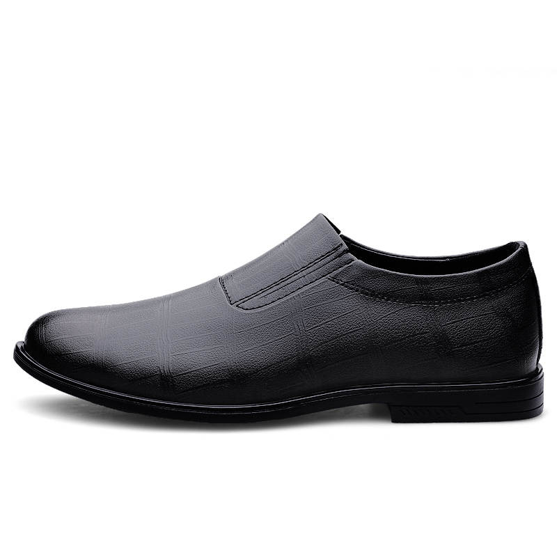 YINGLUNQISHI Cow Leather Casual Shoes Men's Black