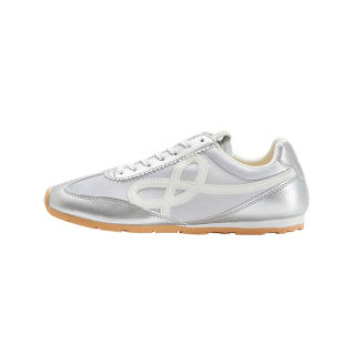 WE FLOWER Small Flower Shoes Abrasion Resistant, Breathable, Lightweight Low top Casual Shoes Unisex Shimmering Silver
