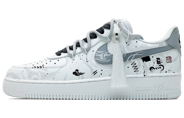 Nike Nike Air Force 1 Abrasion Resistant Low top Skateboard Shoes Men's White Gray