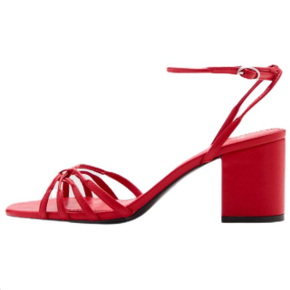 MANGO Pu One Strap Sandals 7cm Women's Red