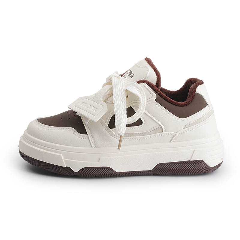 SNXR Height Increasing Height Increasing Low top Skateboard Shoes 3.5cm Women's Beige Brown