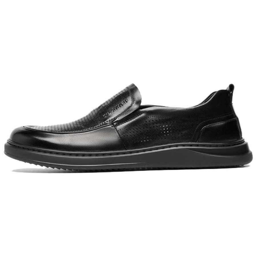 C°BANNER Top Grain Cow Leather Casual Shoes Men's Black