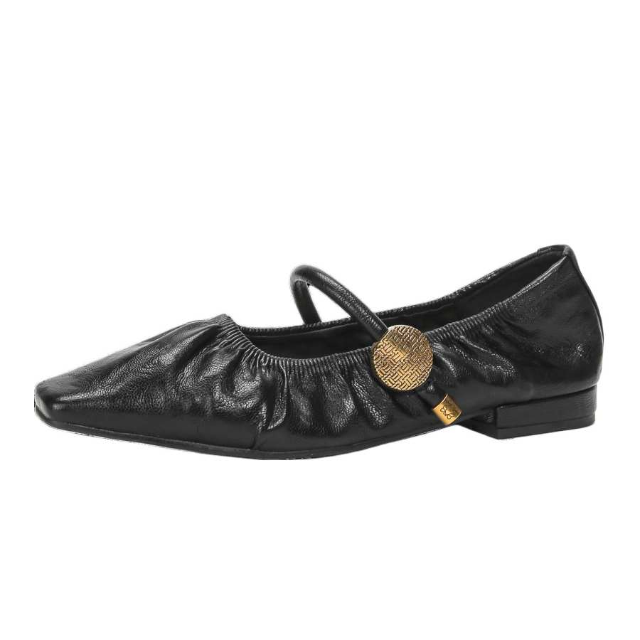 Bamiti Like Walking On A Level Surface Sheepskin Flat Mary Jane Shoes Women's