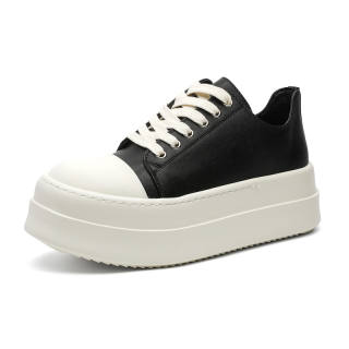 MUYI Microfiber Leather Low top Skateboard Shoes Unisex Black