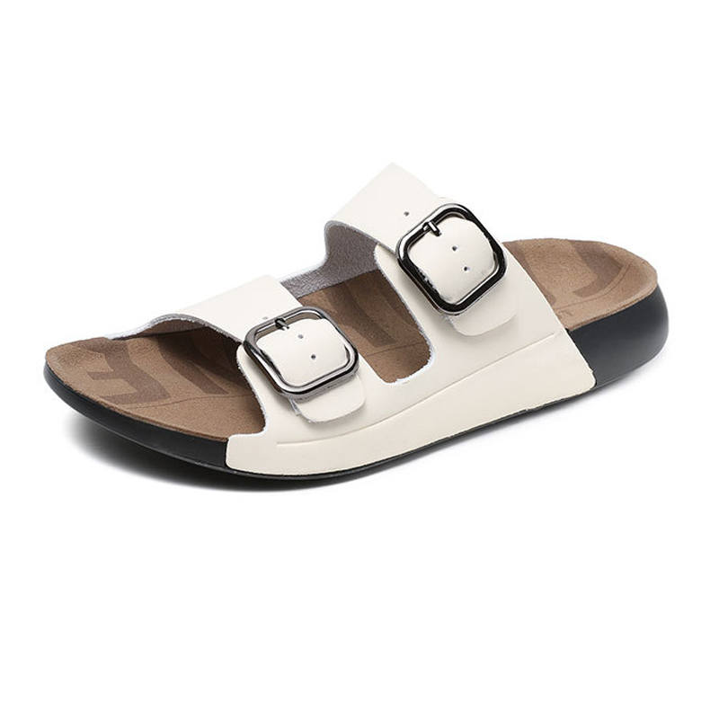 SENJIALUO Metal Slip Resistant Abrasion Resistant Slide Slippers Men's