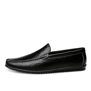 CKVUSAMG Top Grain Cow Leather Casual Shoes Men's Black