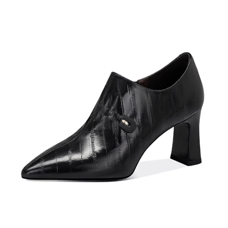 JESSICA SOPHIA Cow Leather Ankle Boots 6CM Women's