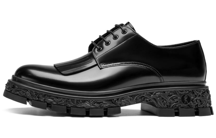 ROBERTA DI CAMERINO Cow Leather Business Formal Leather Shoes Men's Black