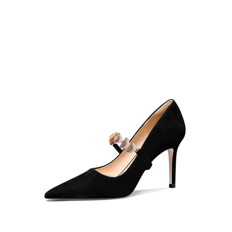 LOLY Slim Heel Mary Jane Shoes Women's Black