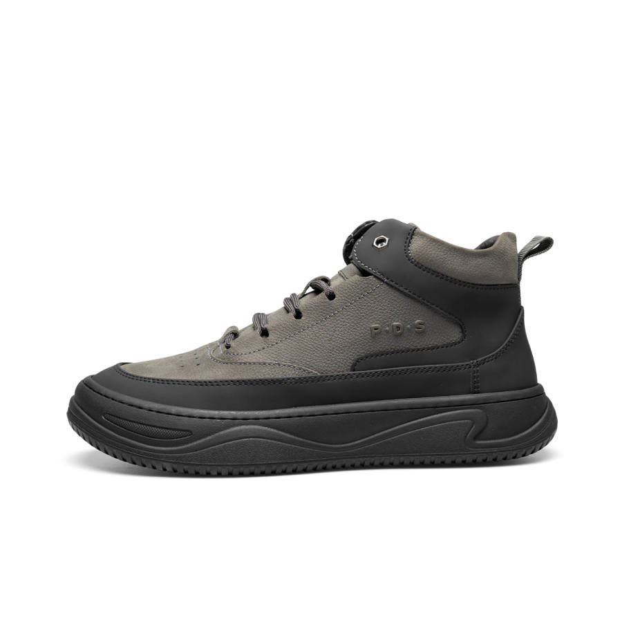 PARDASAUL Cow Split Leather High top Casual Shoes Men's Black Gray