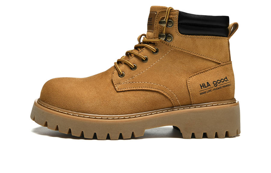 HLA HLA Suede 8.5cm Work Boots Men's Earth Yellow