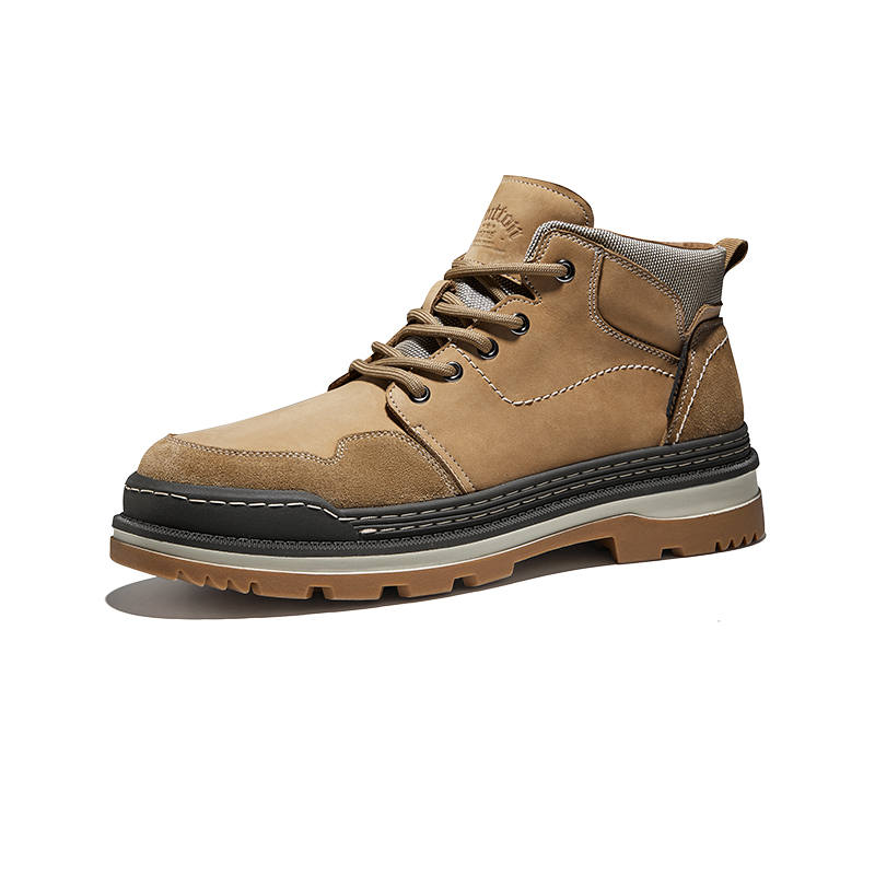 Hautton Jeans Short Mid Calf Combat Boots Men's
