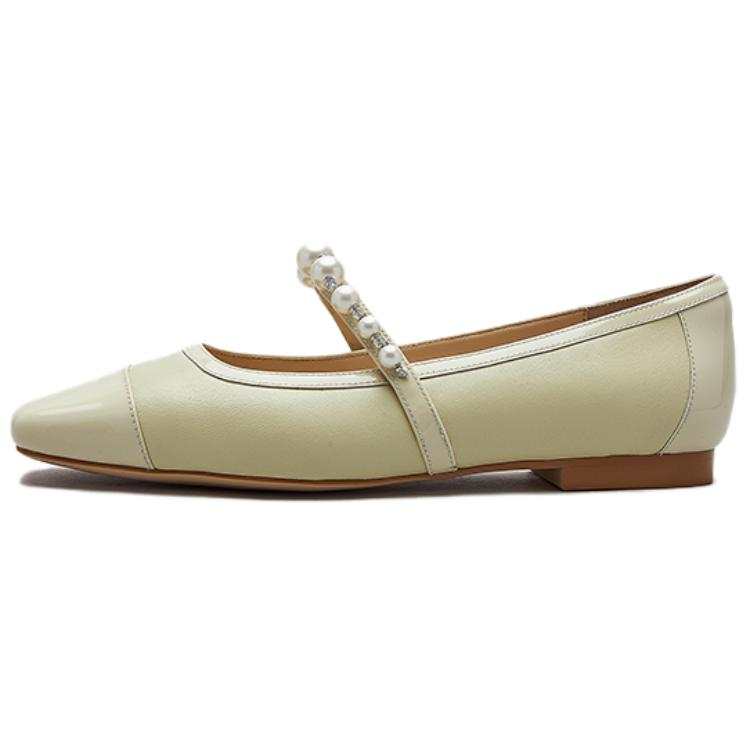 NINE WEST Cow Leather Flat Mary Jane Shoes 1.3cm Women's