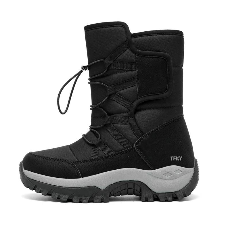 TFKY Thermal Slip Resistant Thermal Slip Resistant Thickened And Fleece Lined Knee High Snow Boots Men's