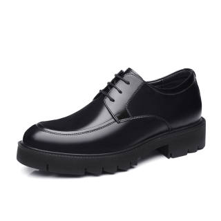 EGCHI Casual Leather Shoes Men's Low Top Black