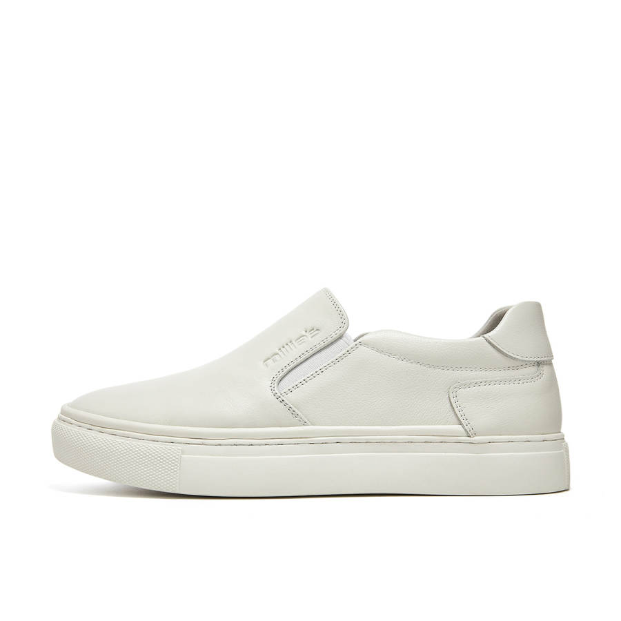 Millies MILLIE'S Top Grain Cow Leather Low top Casual White Sneakers Men's White