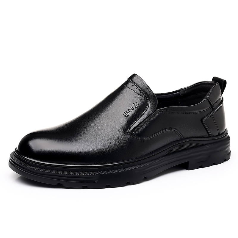 PEHL Casual Leather Shoes Men's Low Top Black