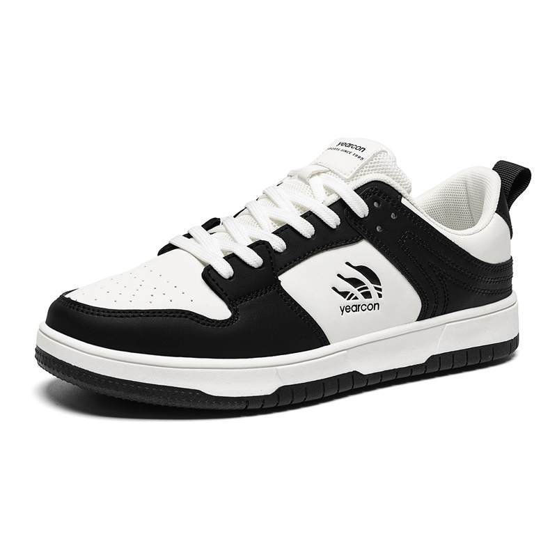 YEARCON Skateboard Shoes Men's Low Top White/Green, White/Yellow, White/Black