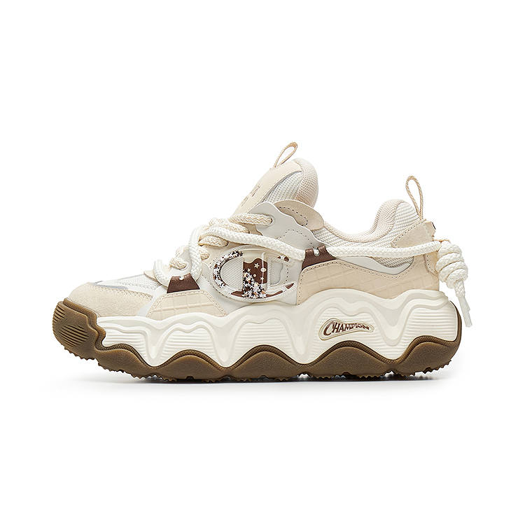 Champion Champ Lava Cake Synthetic Leather Low top Casual Shoes Women's Light Bone/Milk White