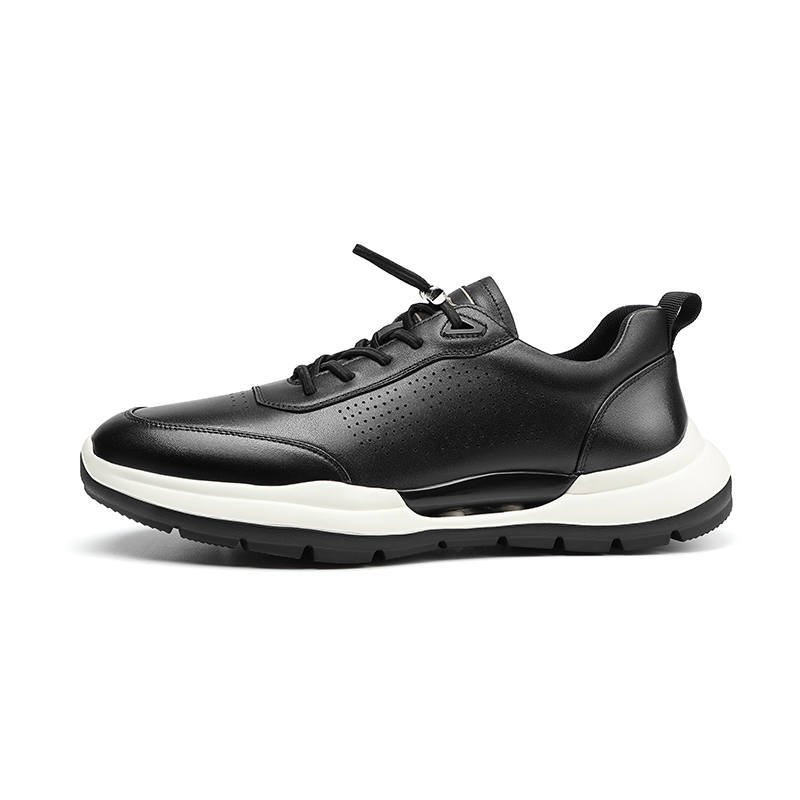 SEPTWOLVES Top Grain Cow Leather Comfortable Low top Casual Shoes Men's Black HD
