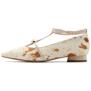 Joypeace Blossom Under The Moon Chunky Heel Mary Jane Shoes 2cm Women's White