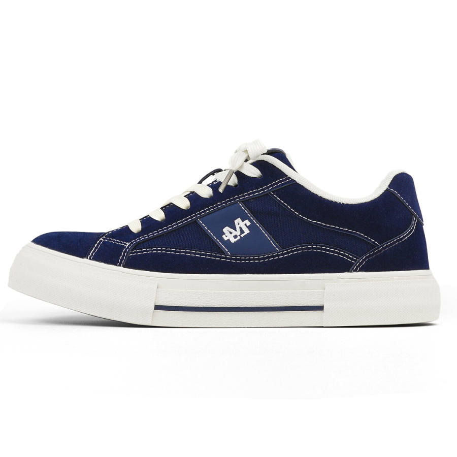 Mengsai Cushioning Abrasion Resistant Low top Canvas Shoes Men's Navy Blue Box