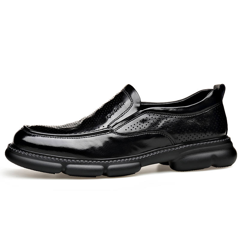 LUOMAIKE Cow Split Leather Casual Shoes Men's Black