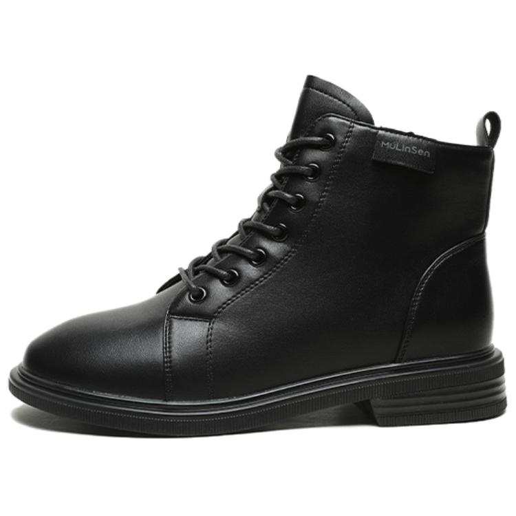 Mulinsen PU Short Combat Boots 3.2cm Women's