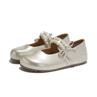 CHIBANG Cow Split Leather Flat Mary Jane Shoes Women's