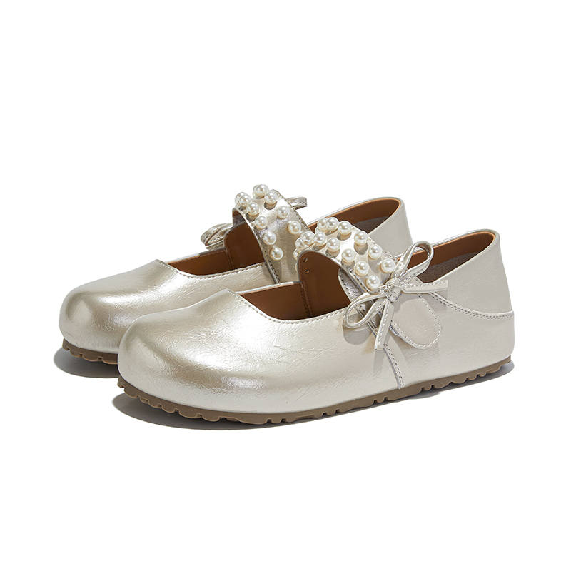 CHIBANG Cow Split Leather Flat Mary Jane Shoes Women's