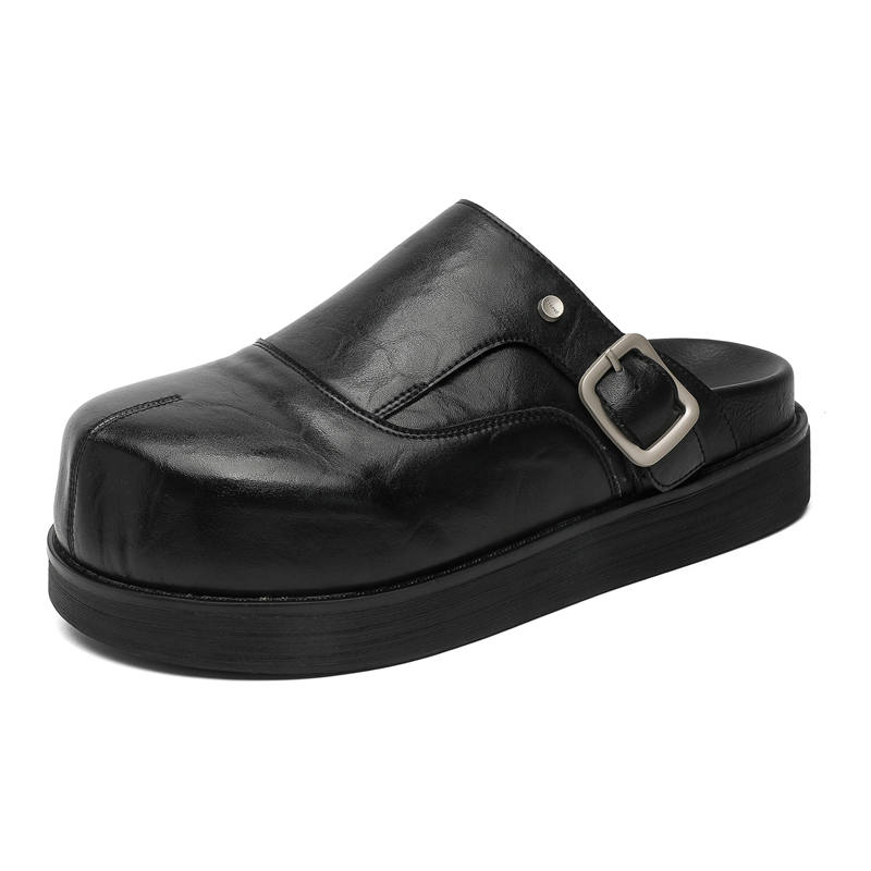 VSNXC Rubber Sole Abrasion Resistant Closed Toe Slippers Men's Black