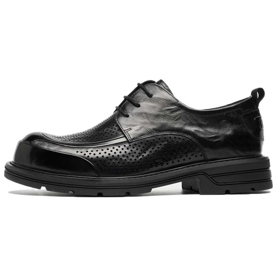 C°BANNER Top Grain Cow Leather Casual Shoes Men's Black